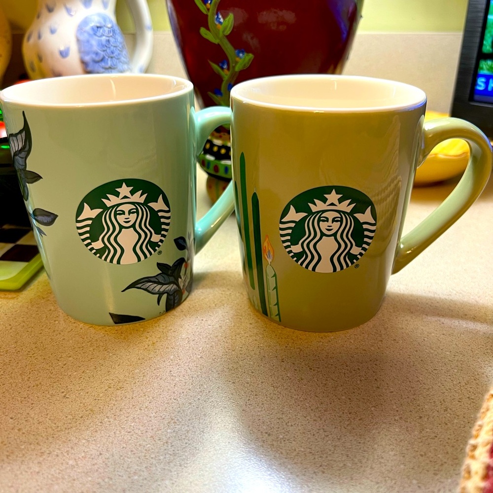 Two Starbucks Mugs